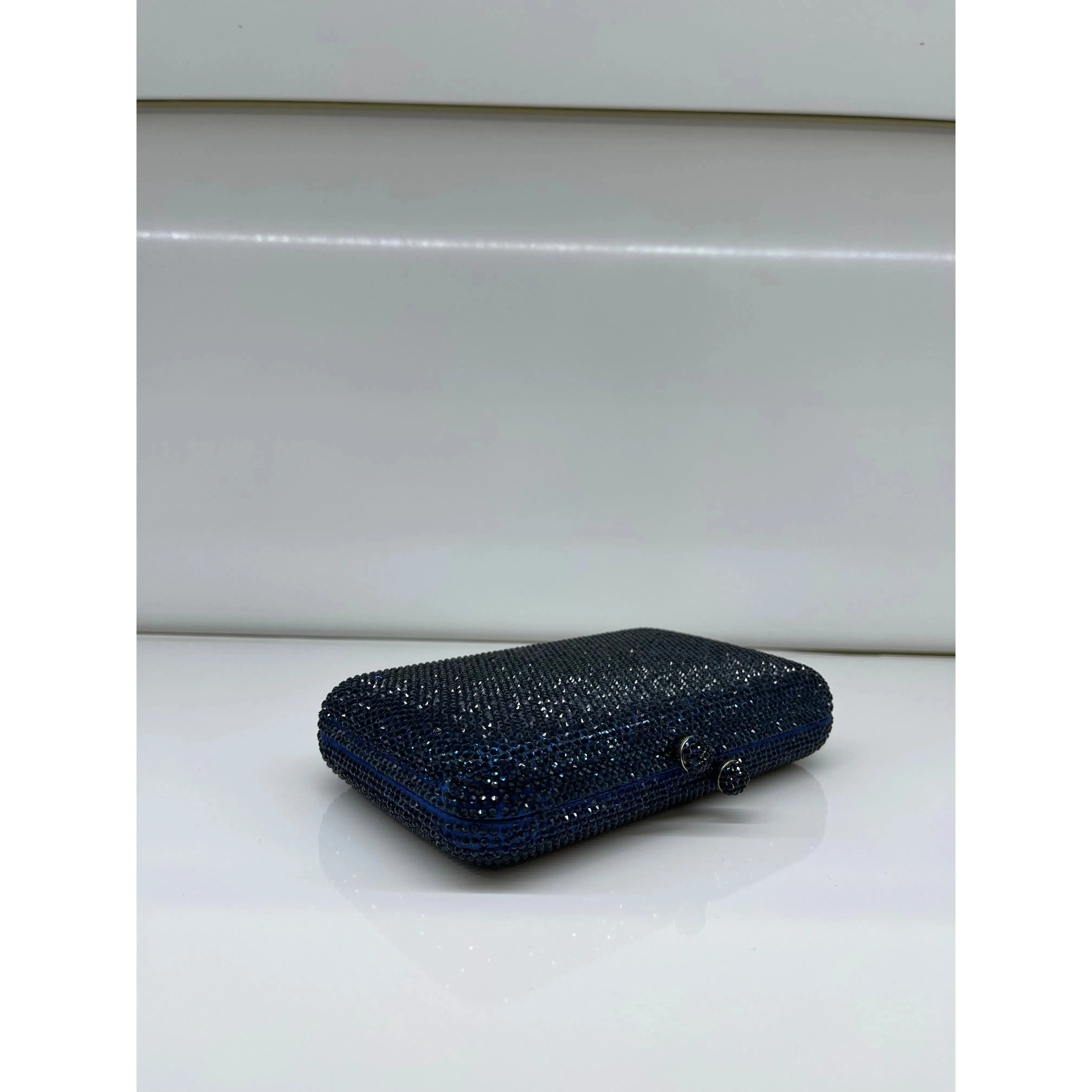 Navy Crystal Clutch