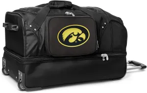 NCAA Iowa Hawkeyes Rolling Drop-Bottom Duffel Bag