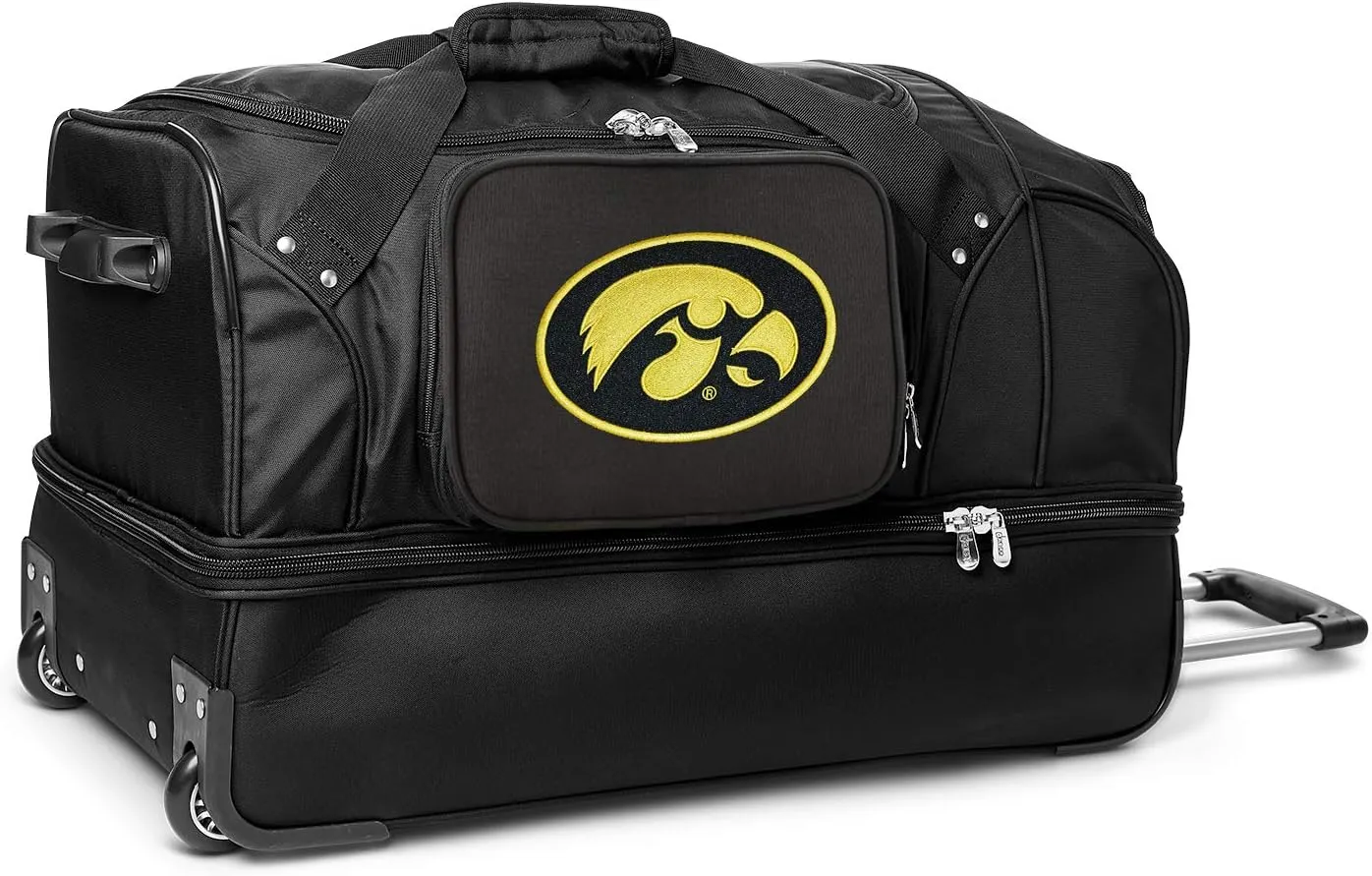 NCAA Iowa Hawkeyes Rolling Drop-Bottom Duffel Bag