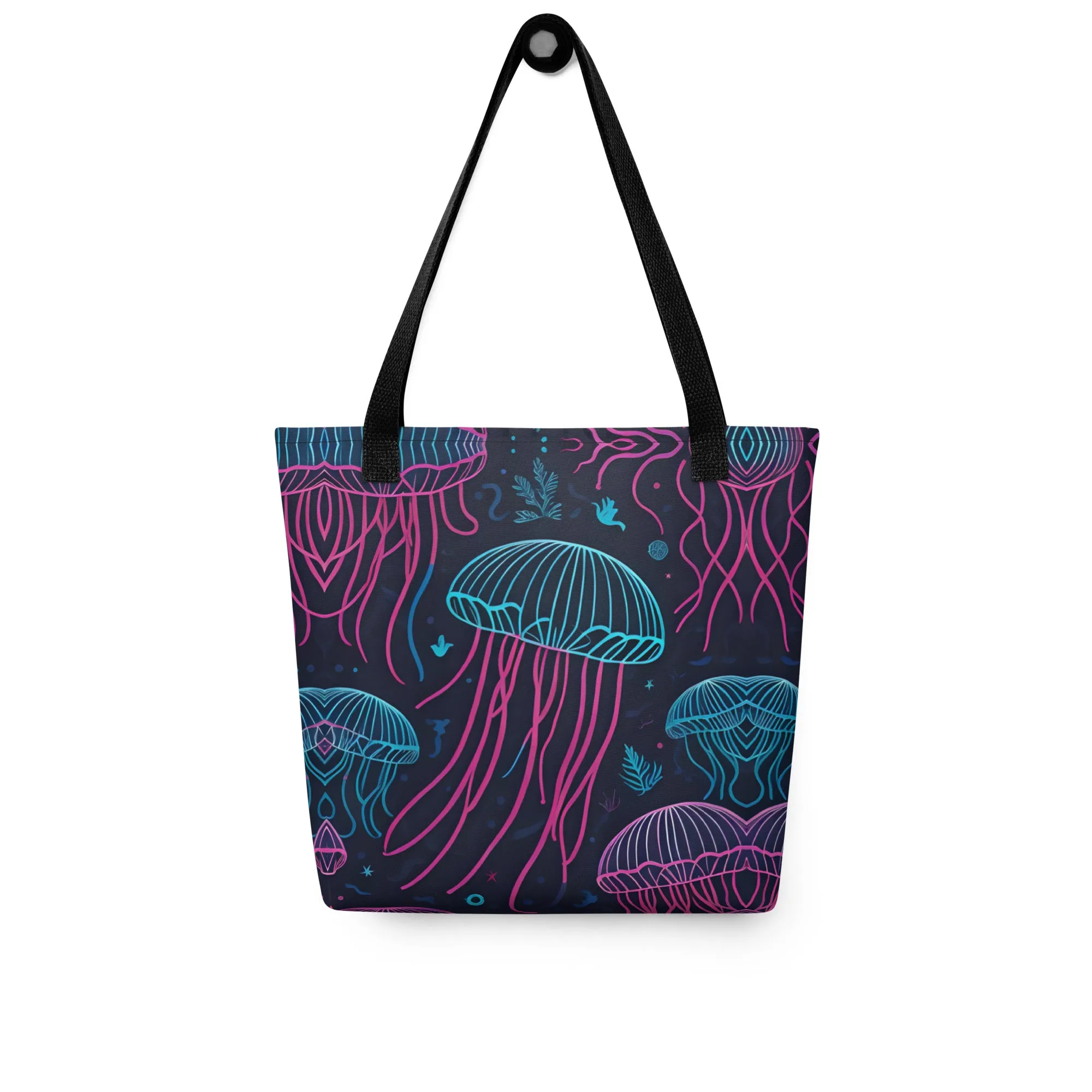 Neon Jelly Fish All Over Print Tote Bag