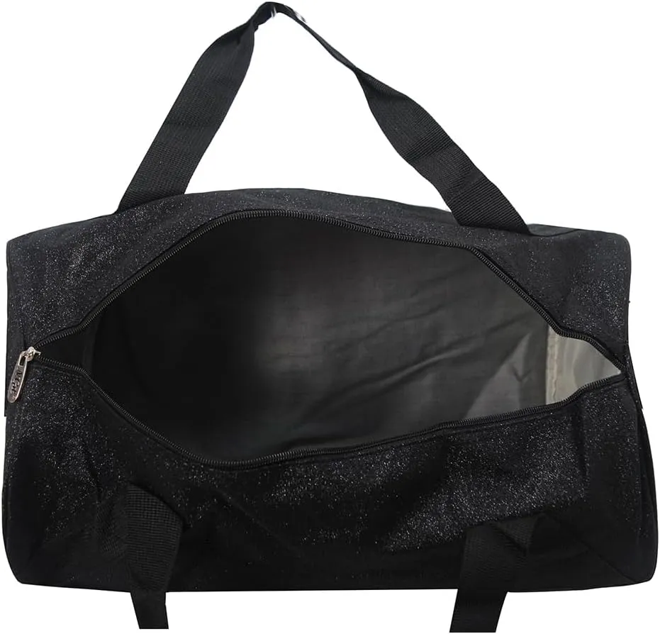 NGIL Medium Glitter Cheers Sports Gym Duffel Bag(Glitter-Black)