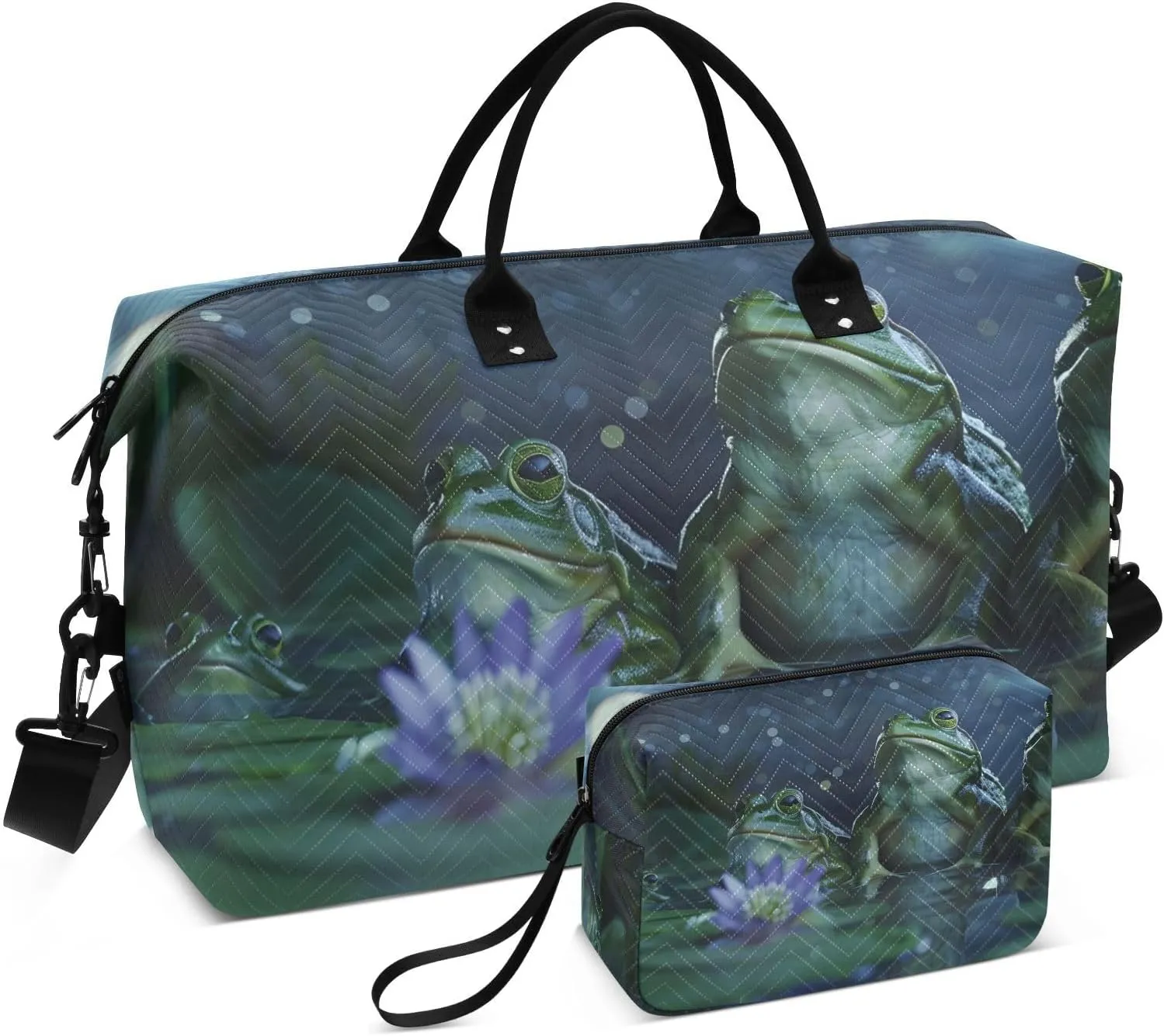 Night Frogs Duffel Bag for Travel Gym Sport, Weekender Travel Bags Carry on Overnight Bag