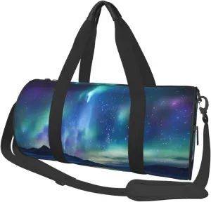 Northern Lights Duffle Bag for Women Men Personal Item Travel Bags Canvas Weekender Overnight Bag Lightweight Sports Tote Gym Bags Carry On Luggage Bag