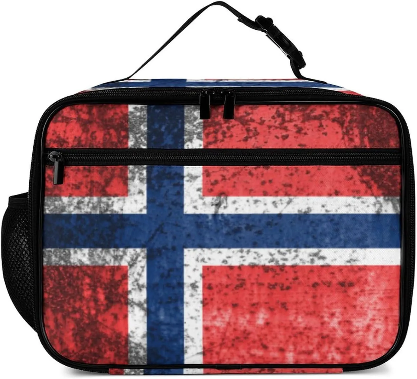 Norway Flag Reusable Lunch Box Insulated Lunch Bag Cooler Bag Lunchbox Meal Food Container Tote Bag for Women Kids Girls Boy School Camping Hiking Picnic Beach Travel