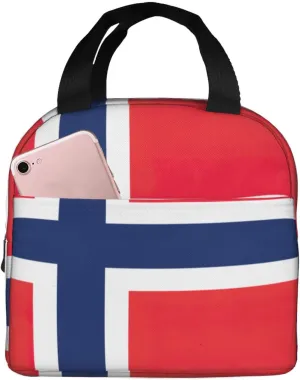 Norwegian flag Lunch bag, reusable lunch box, adult lunch tote bag, work picnic beach or travel lunch container