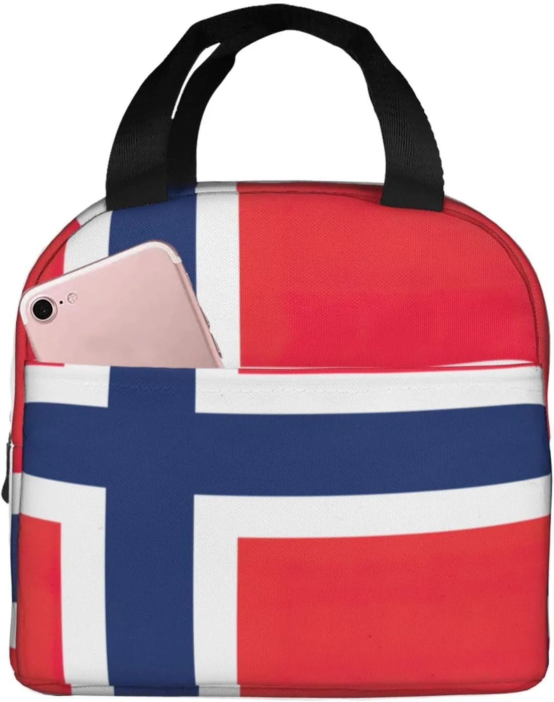 Norwegian flag Lunch bag, reusable lunch box, adult lunch tote bag, work picnic beach or travel lunch container