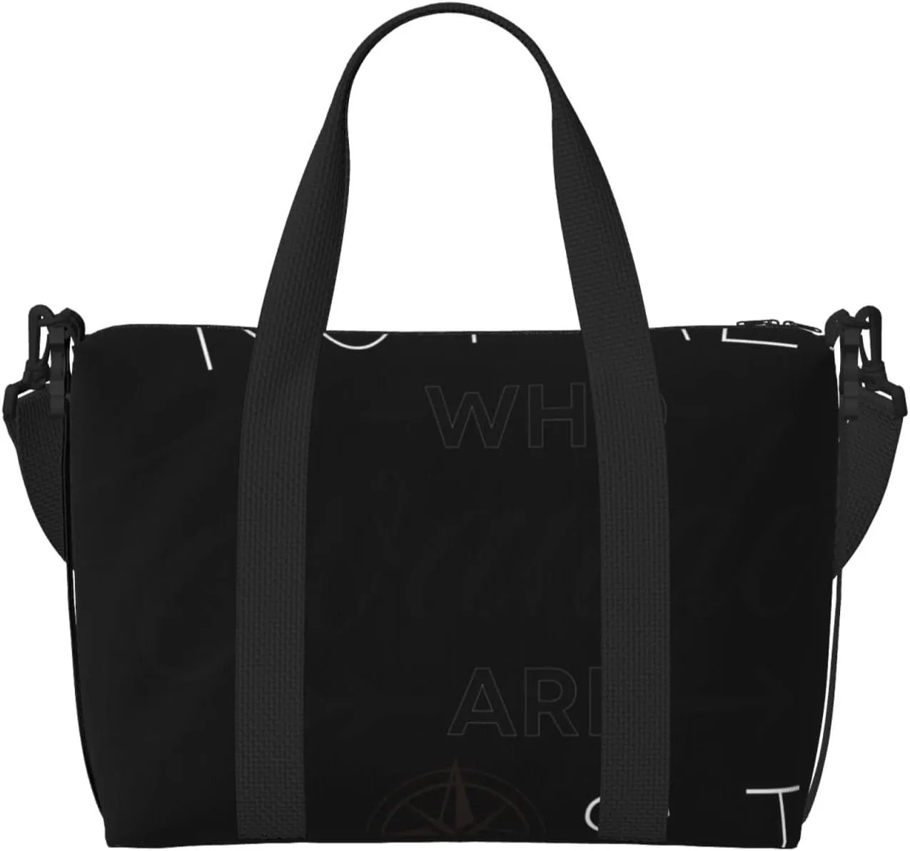Not All Who Wander Design Travel Bag Weekender Bags for Women Men Carry on Overnight Bag Tote Bag Yoga Gym Bag With Adjustable Straps for Gym, Work, Personal Items