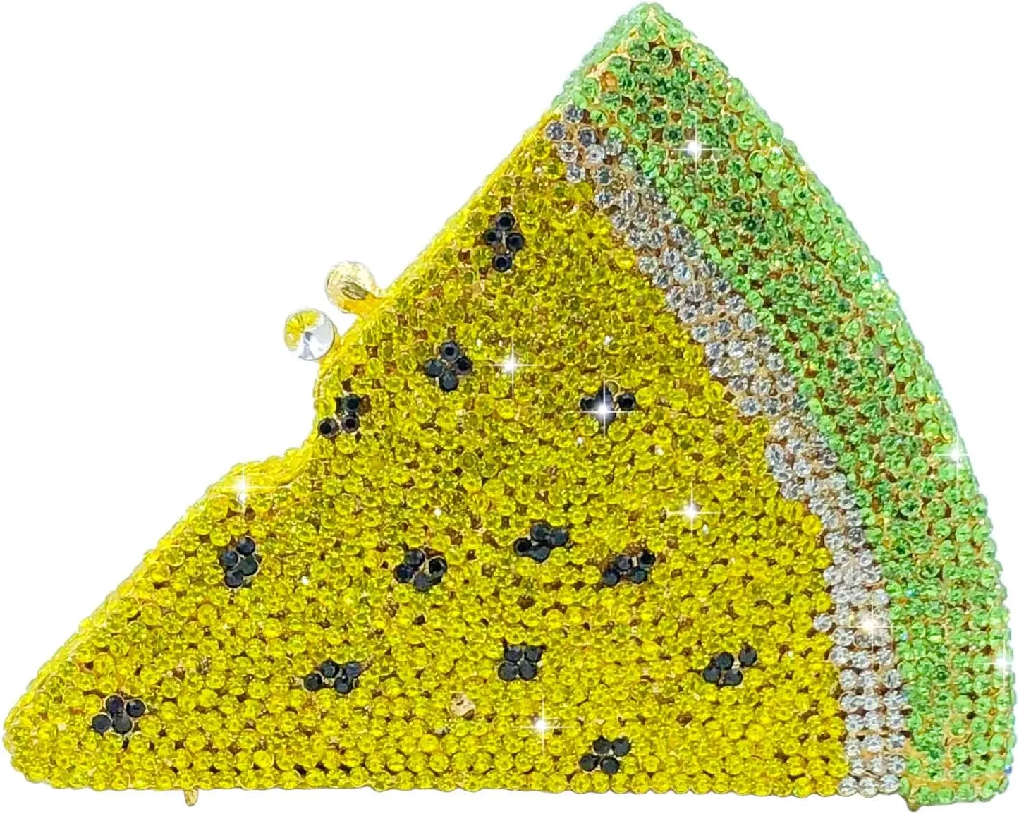Novelty 3D Pizza Shape Women Crystal Clutch Evening Bag Party Prom Dinner Rhinestone Clutch Purses and Handbags,Mini