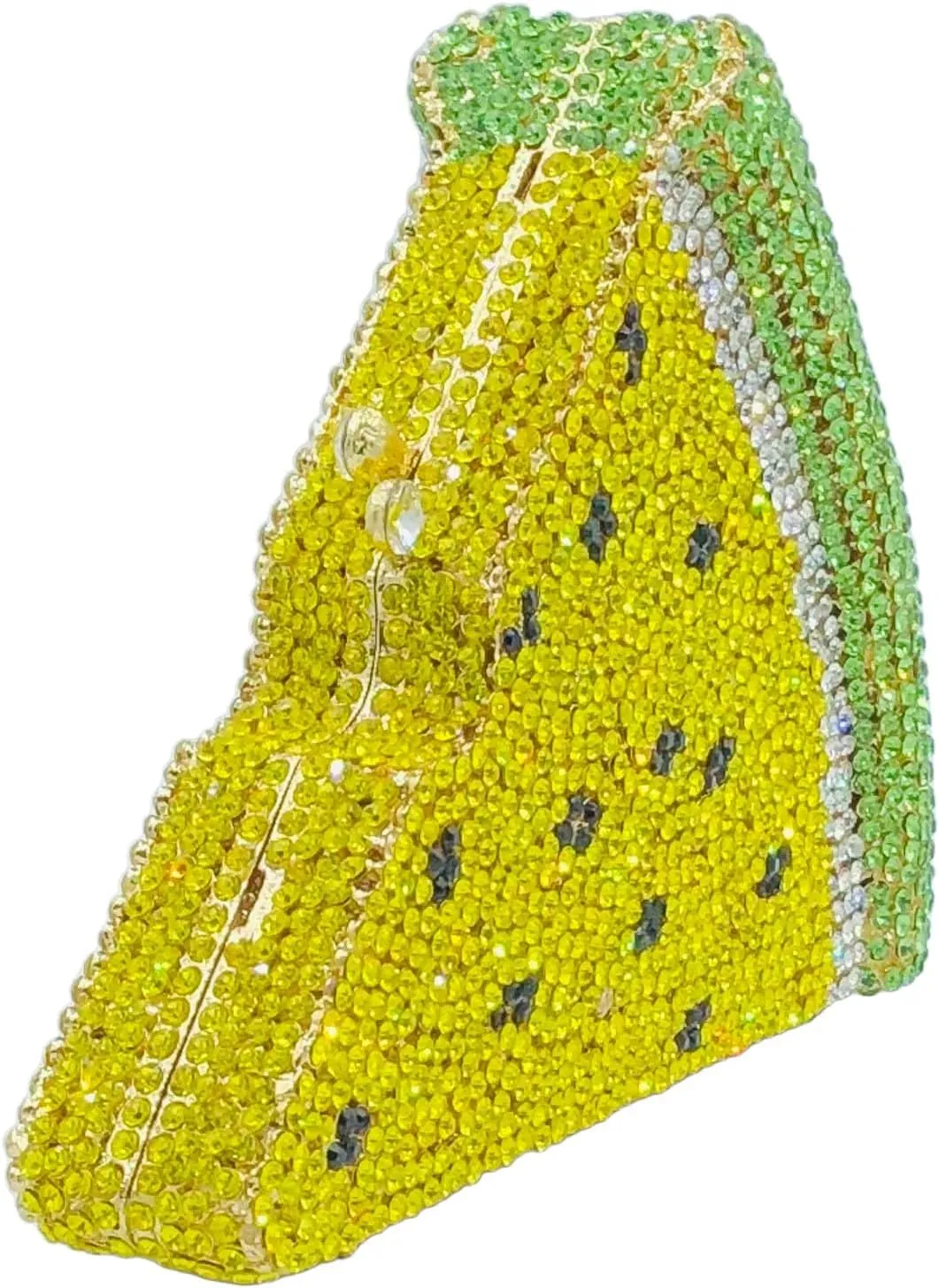 Novelty 3D Pizza Shape Women Crystal Clutch Evening Bag Party Prom Dinner Rhinestone Clutch Purses and Handbags,Mini