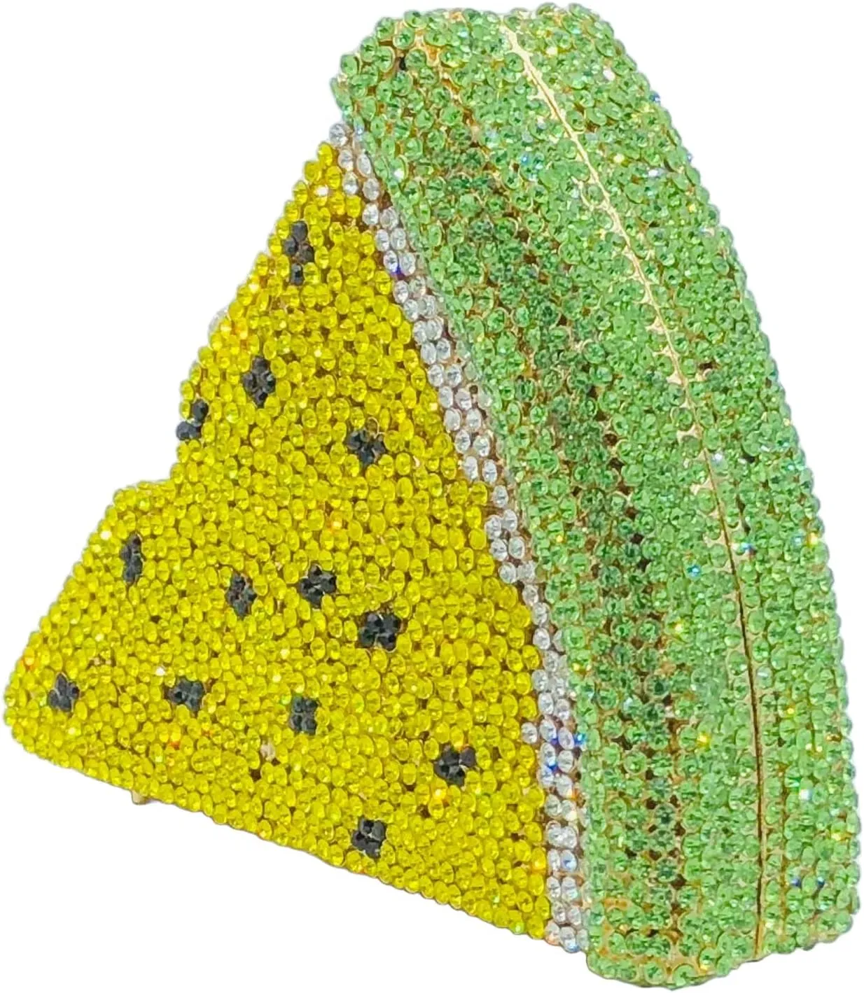 Novelty 3D Pizza Shape Women Crystal Clutch Evening Bag Party Prom Dinner Rhinestone Clutch Purses and Handbags,Mini