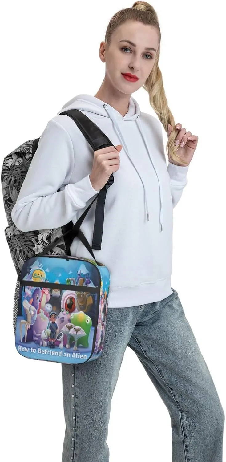 Novelty Anime How Elio To Befriend An Alien Lunch Bag Insulated Bento Lunchbags Tote Bag Cooler Lunch Box For Unisex Adult Picnic Beach Fishing Work Camping