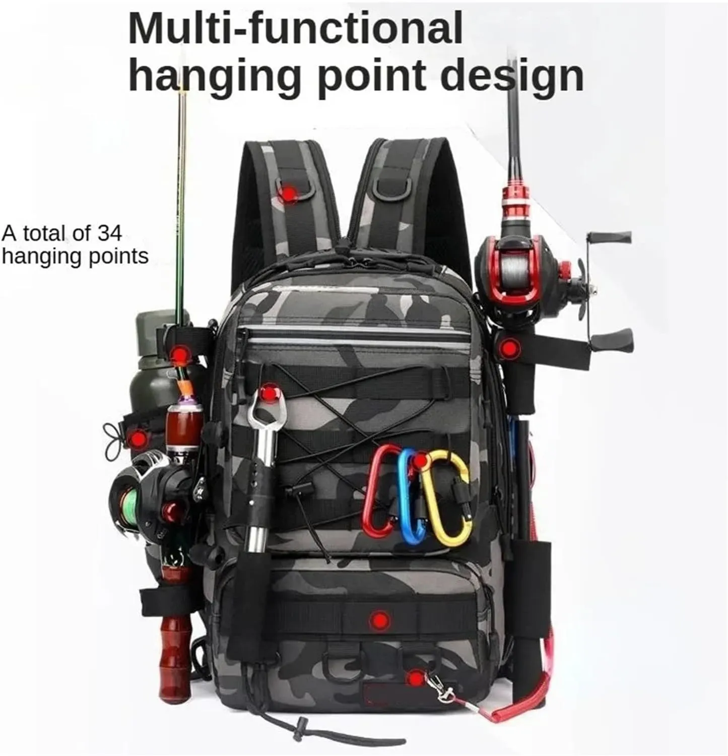 Nylon Waterproof Outdoor Sports Camping Hiking Trekking Fishing Hunting Backpack(B)
