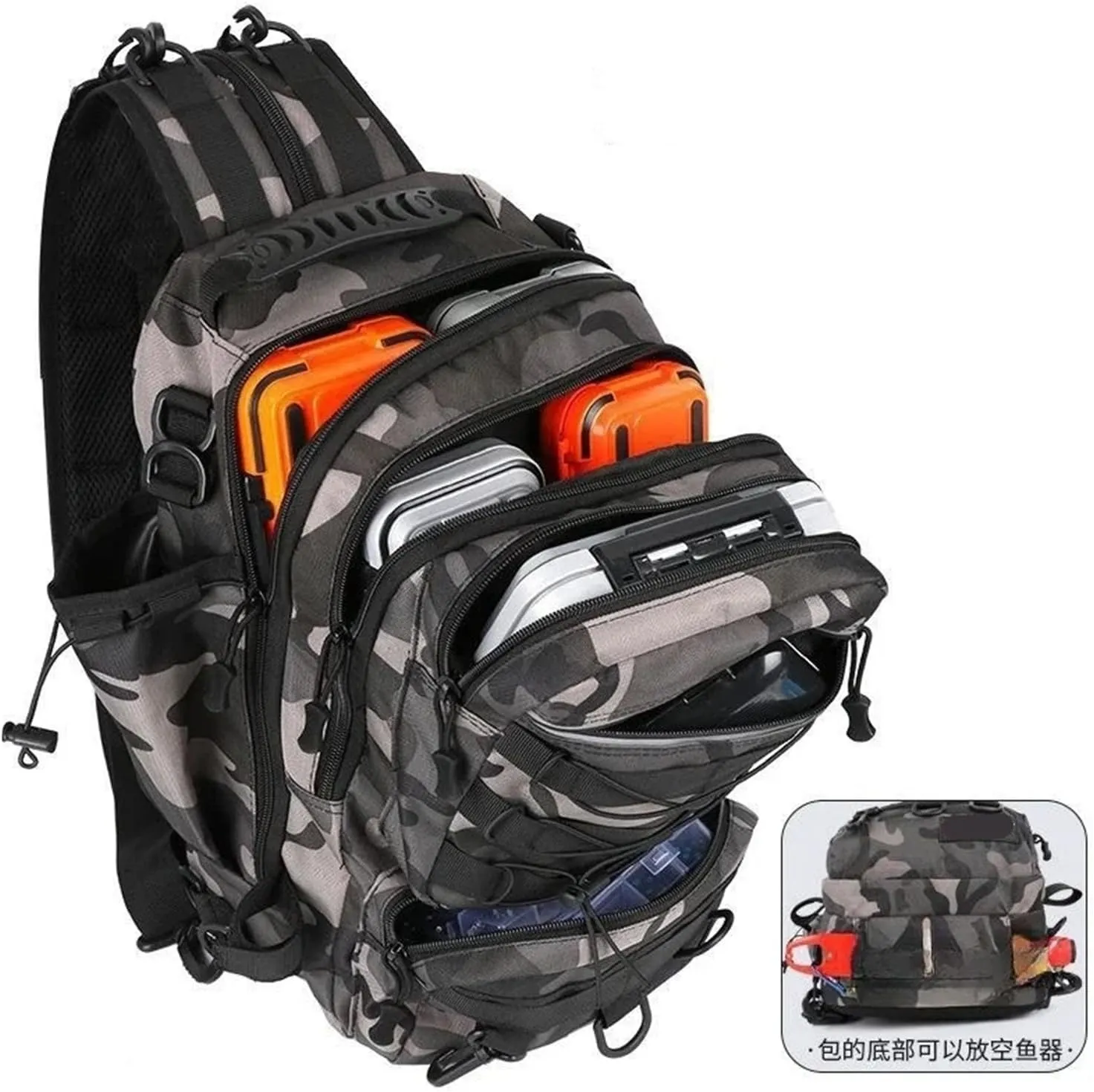 Nylon Waterproof Outdoor Sports Camping Hiking Trekking Fishing Hunting Backpack(B)