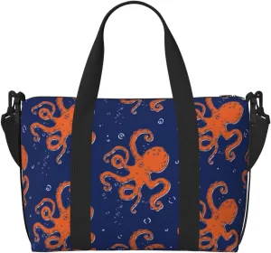 Octopus Travel Bag for Women Men Weekender Bags Carry on Overnight Bag Tote Bag Yoga Gym Bag for Gym, Work, Weekend, Travel, Personal Items