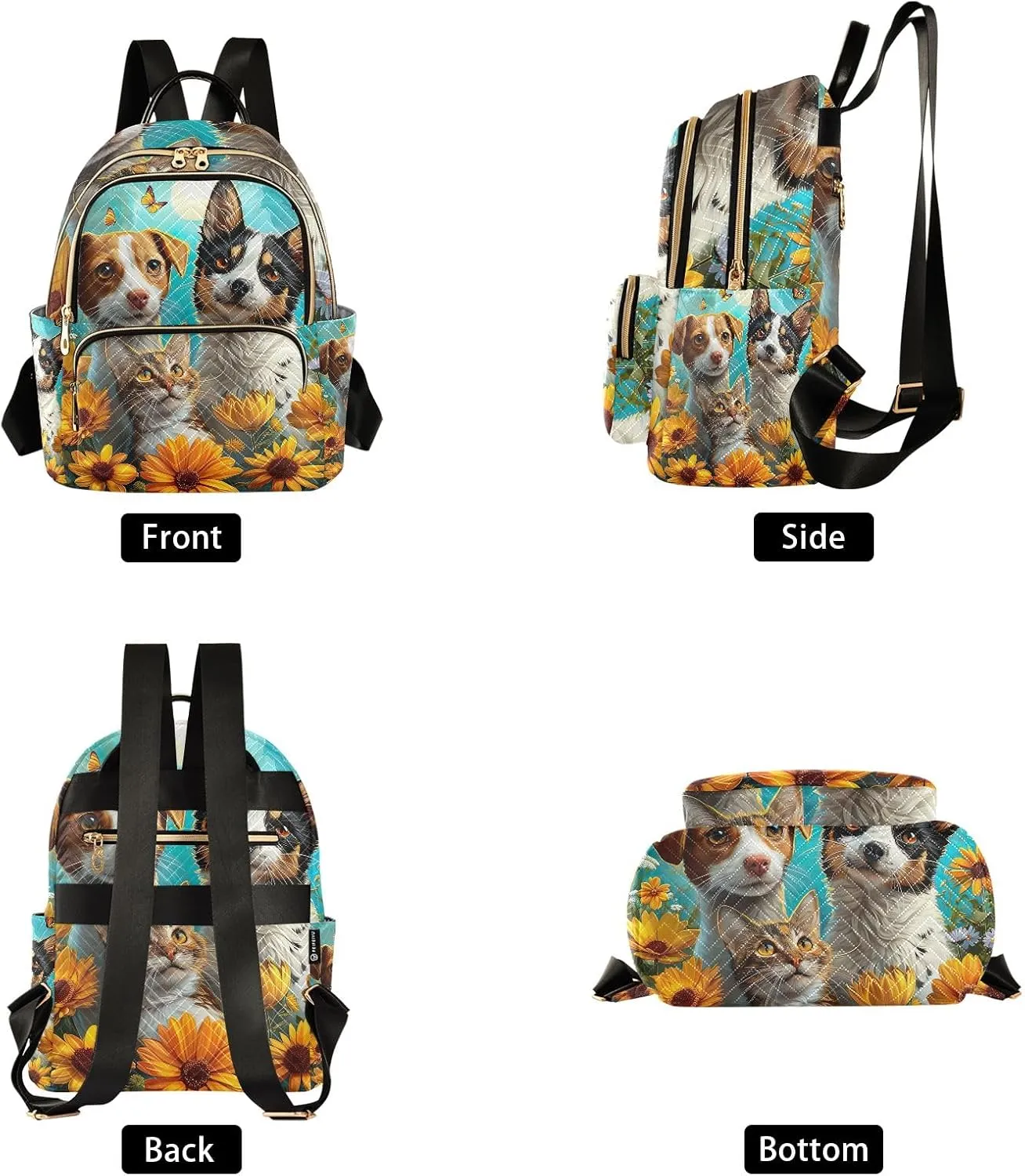 ODAWA Quilted Backpack Blue Sky Cute Pets Womens Mini Backpack Travel Backpack