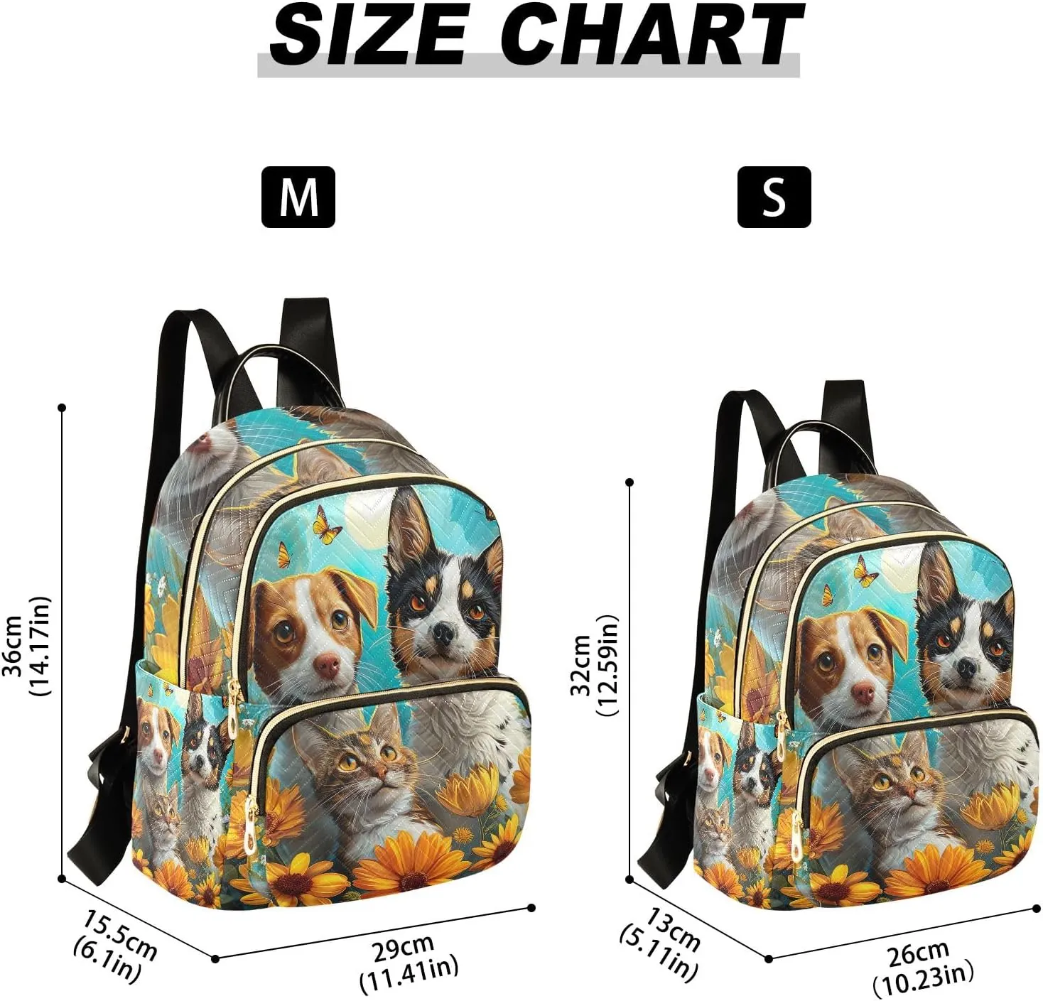 ODAWA Quilted Backpack Blue Sky Cute Pets Womens Mini Backpack Travel Backpack