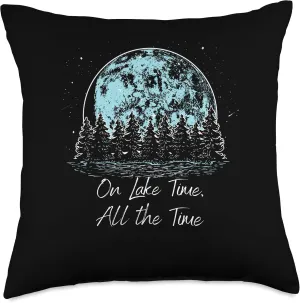 On Lake Time All the Time Traveler Lakes Exploration Lagoon Throw Pillow