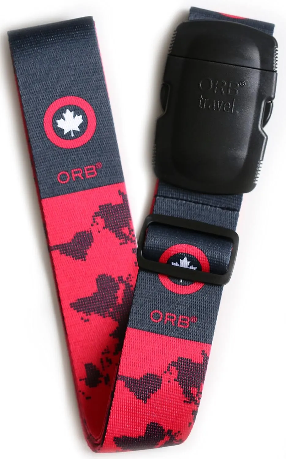 ORB Travel Premium Designer Luggage Strap -LS260-RG-Earth-Red/Grey