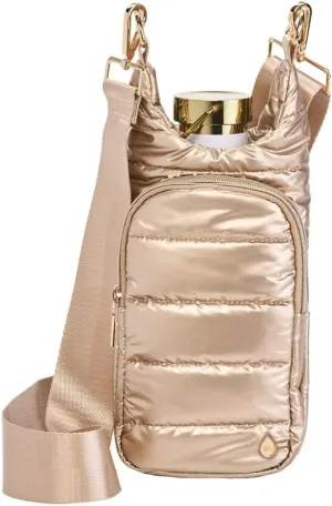 Original HydroBag | Quilted Water Bottle Holder with Strap | Tote Bottle Carrier Crossbody Bag with Pockets