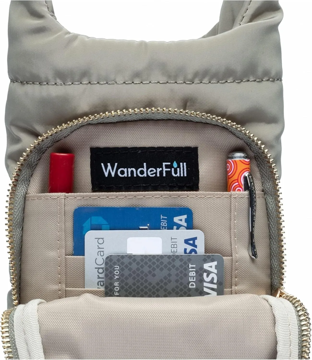 Original HydroBag | Quilted Water Bottle Holder with Strap | Tote Bottle Carrier Crossbody Bag with Pockets