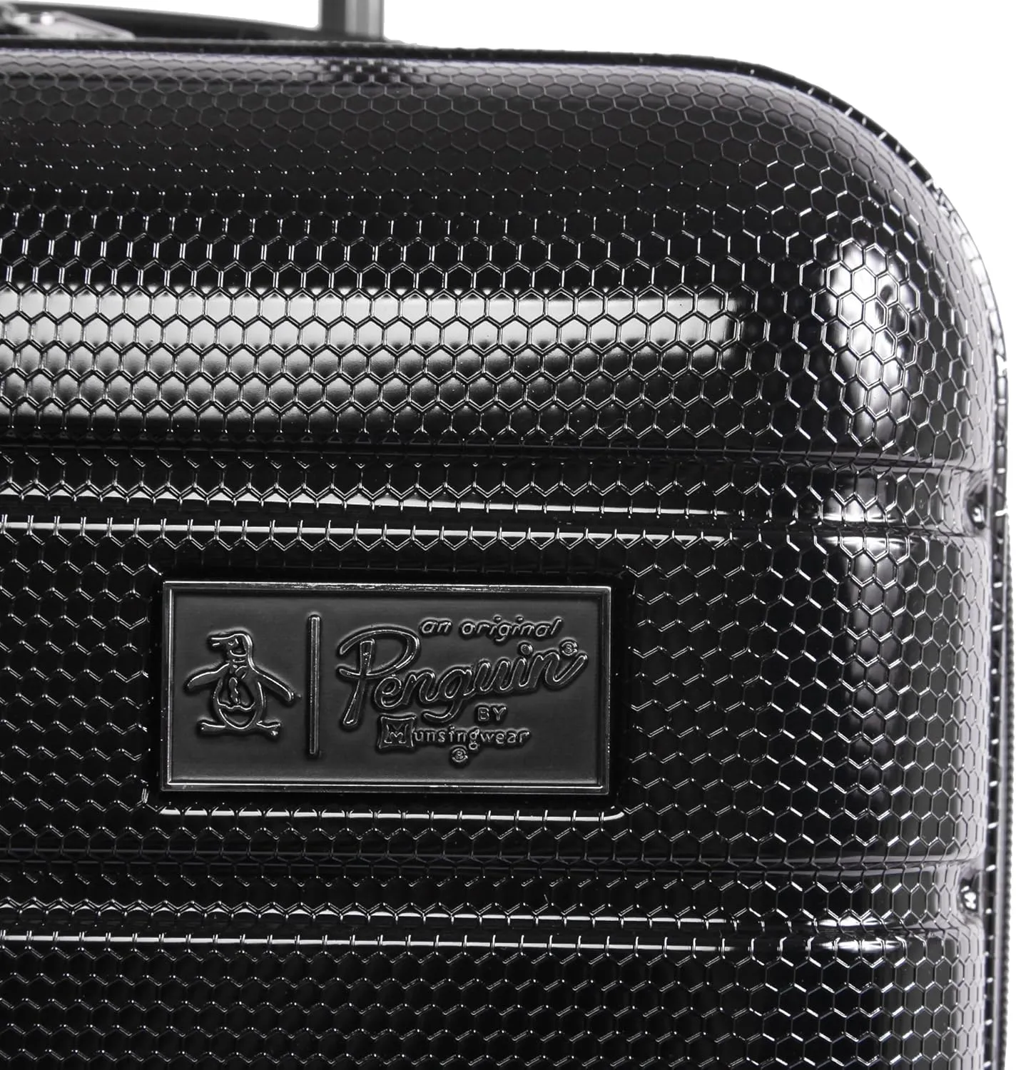 ORIGINAL PENGUIN Crimson 21" Hardside Carry-on Spinner Luggage, Telescoping Handles, Black, One Size