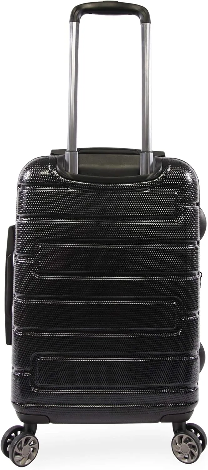 ORIGINAL PENGUIN Crimson 21" Hardside Carry-on Spinner Luggage, Telescoping Handles, Black, One Size