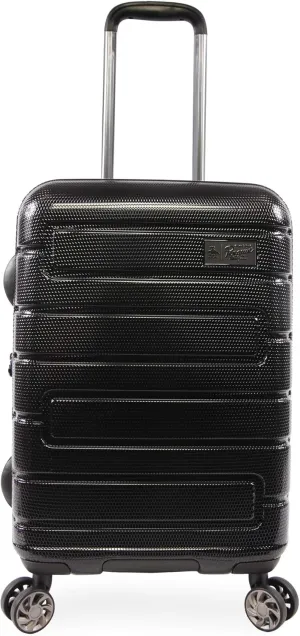 ORIGINAL PENGUIN Crimson 21" Hardside Carry-on Spinner Luggage, Telescoping Handles, Black, One Size