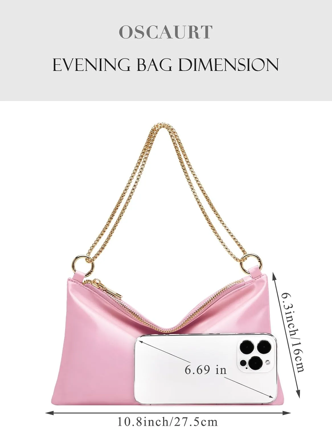 oscaurt Women's Evening Handbag Satin Shoulder Bag Purse for Prom Engagement Cocktail Party Wedding