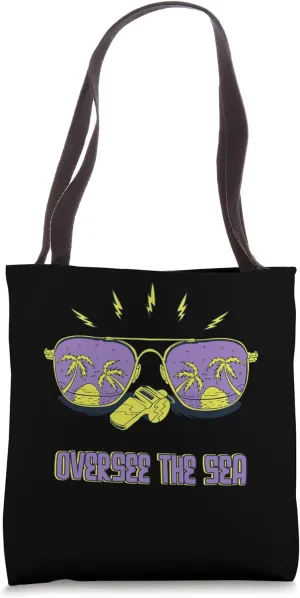Oversee the Sea Rescuer Beach Pool Attendant Ocean Holiday Tote Bag