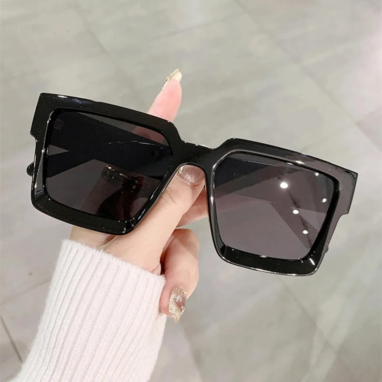 Oversized Women Sunglasses Fashion Clear Gradient Uv400 Men Trending Punk