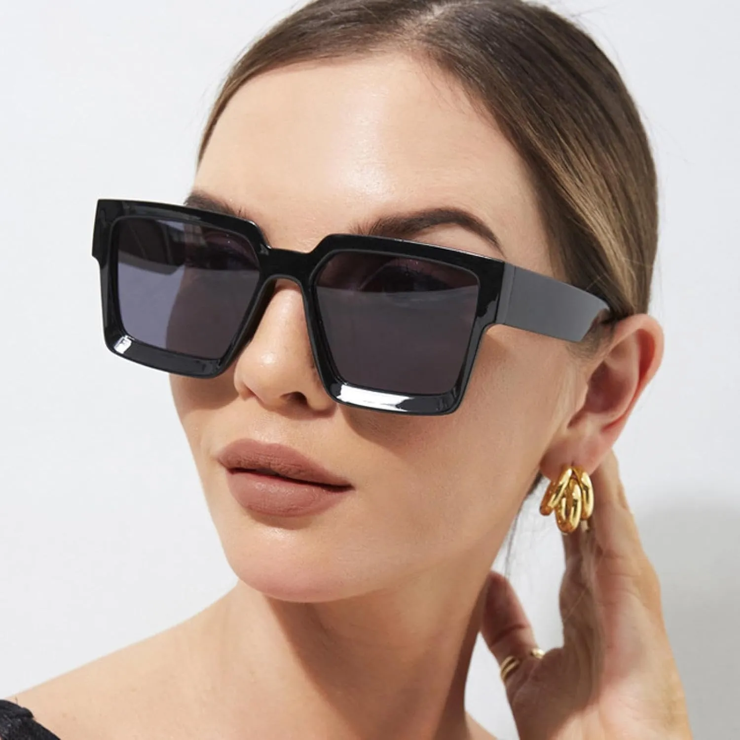 Oversized Women Sunglasses Fashion Clear Gradient Uv400 Men Trending Punk
