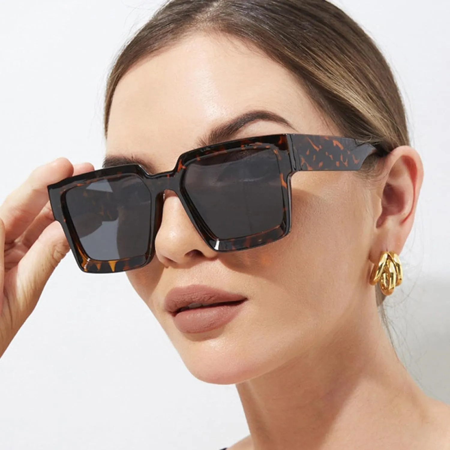Oversized Women Sunglasses Fashion Clear Gradient Uv400 Men Trending Punk