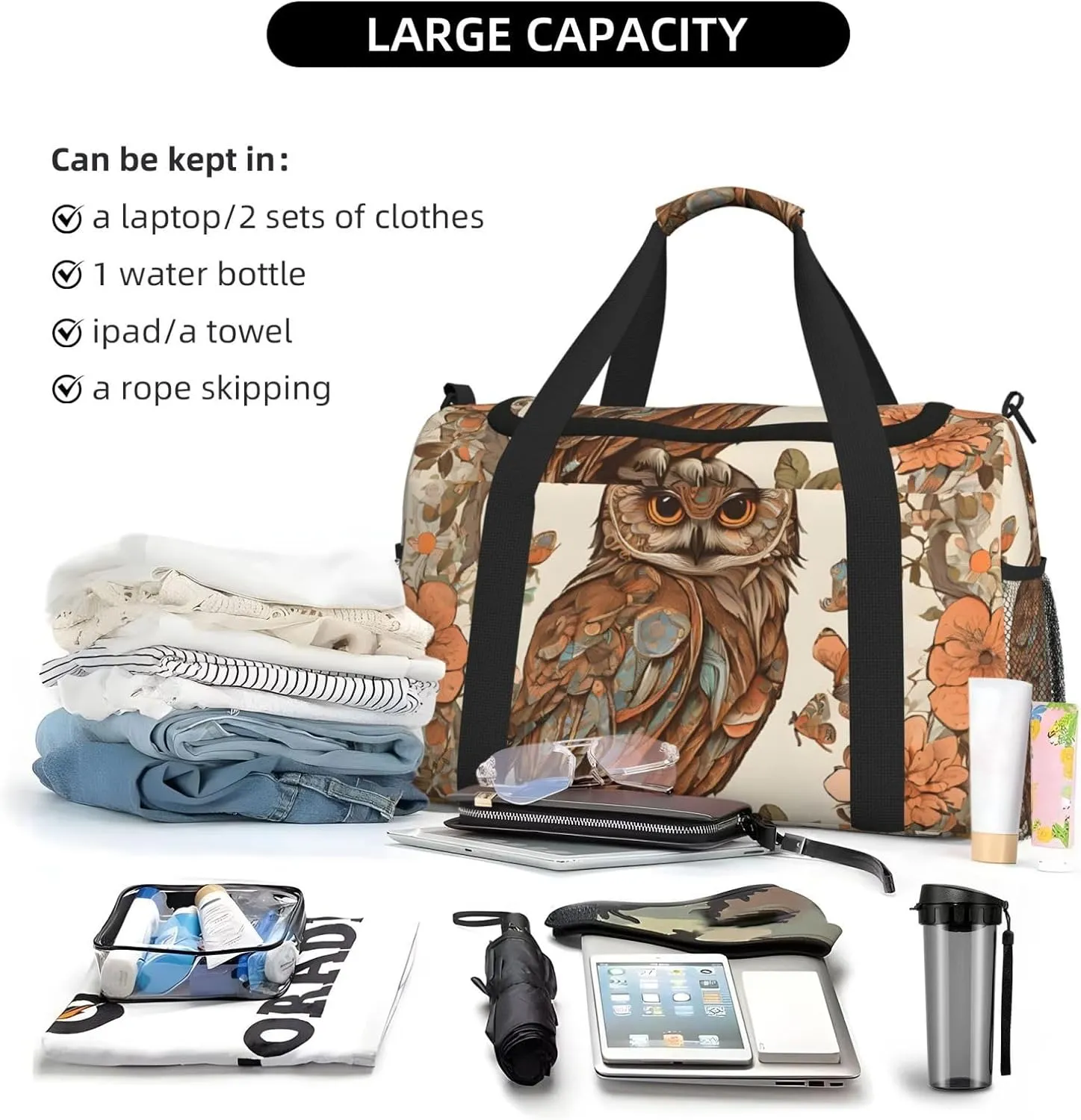 Owl Beliefs Durable Portable Crossbody Travel Bag, A Good Companion For Long-Distance Travel