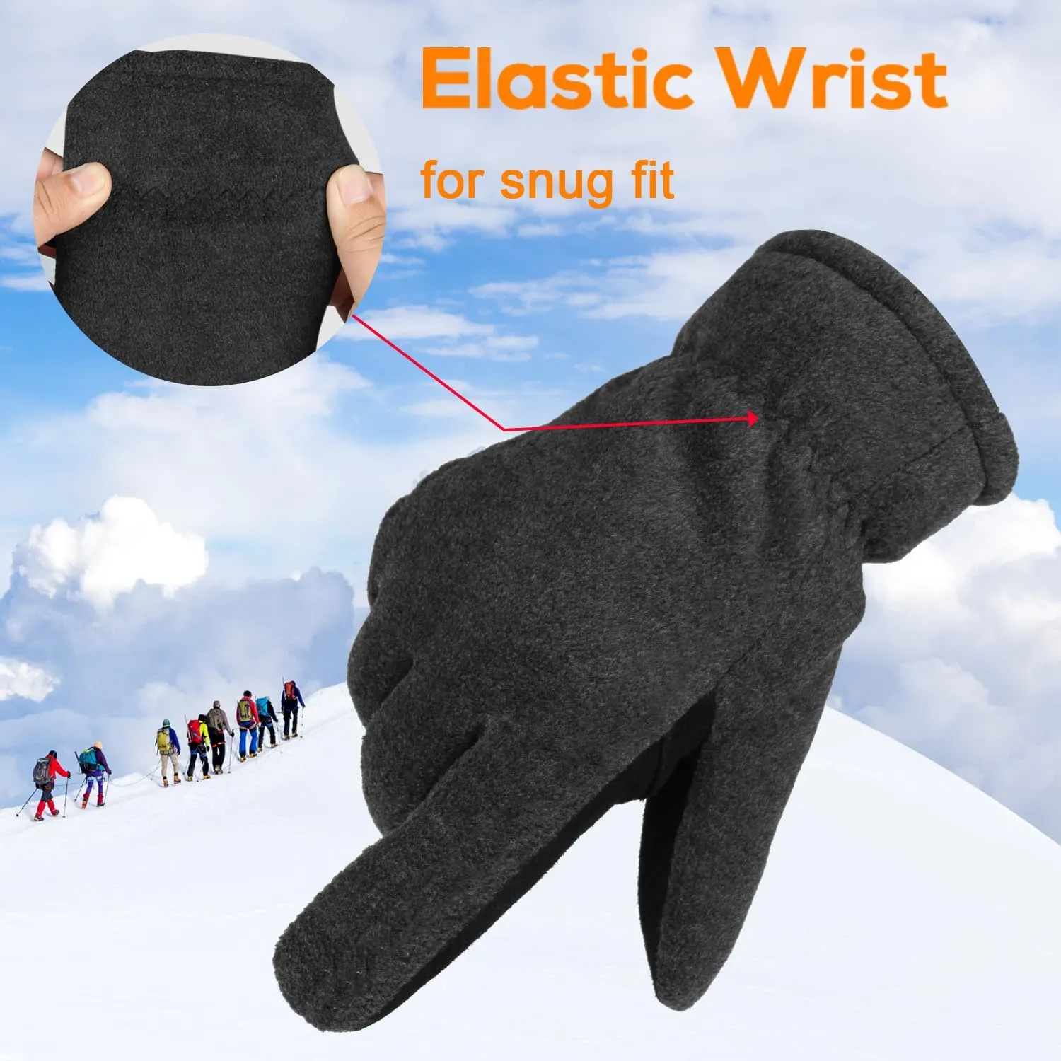 OZERO Winter Gloves for Men & Women | -30℉ Warm Thermal Running Cycling and Work Gloves for Men Cold Weather | Deerskin and Polar Fleece Insulated Winter Gloves Men