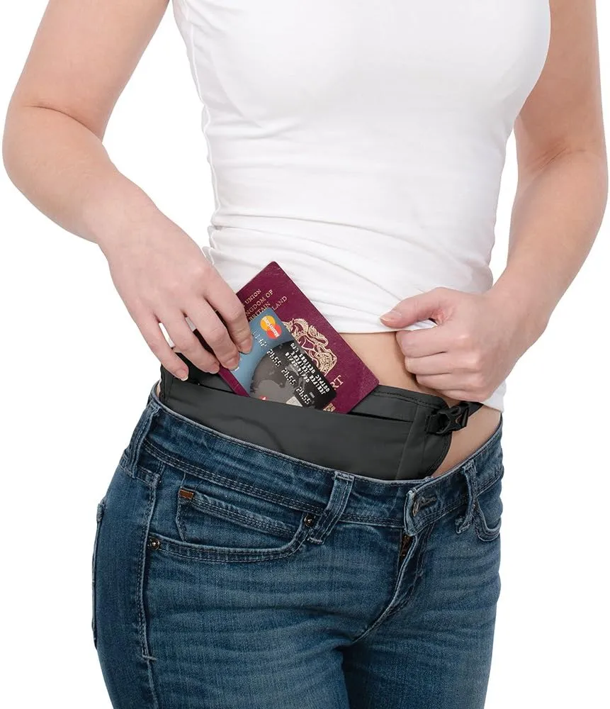 Pacsafe Coversafe V100 Anti-Theft RFID Blocking Waist Wallet, Black