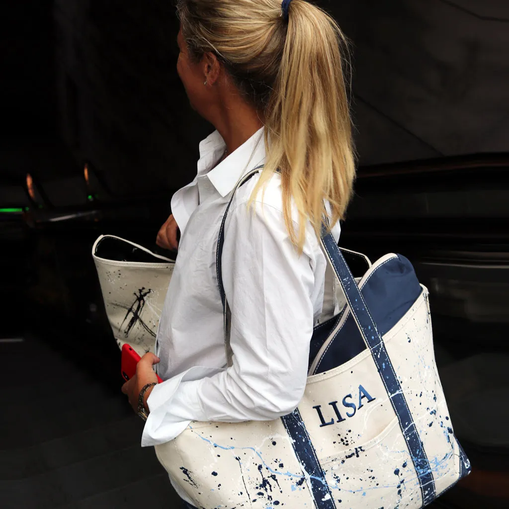 Paint Splatter Tote Bag - Falsterbo Ocean