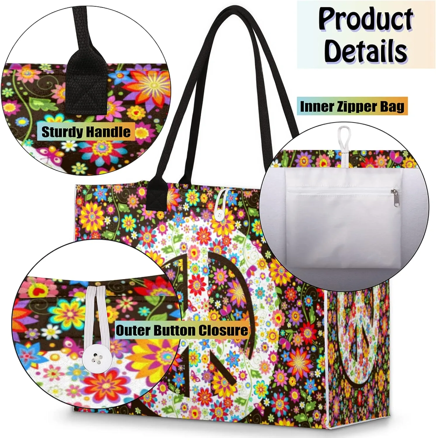 Pardick Women's Tote Bag - Reusable Travel, Work, Shopping, Pool & Beach Bag