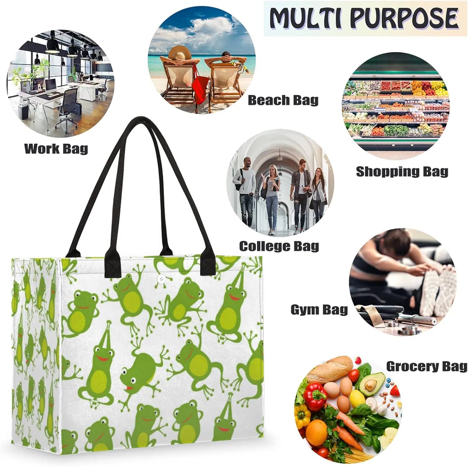 Pardick Women's Tote Bag - Reusable Travel, Work, Shopping, Pool & Beach Bag