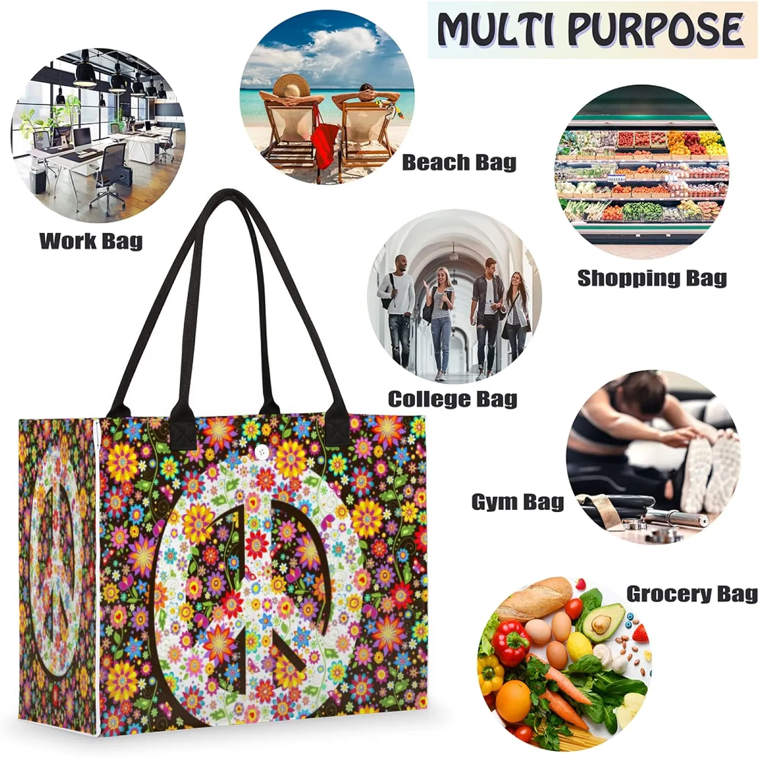 Pardick Women's Tote Bag - Reusable Travel, Work, Shopping, Pool & Beach Bag