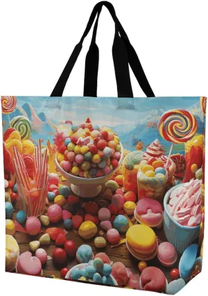 Peach Leafed Flower Tote Bags, Reusable Grocery Bags, Large Shopping Bag, Shoulder Bag for Women