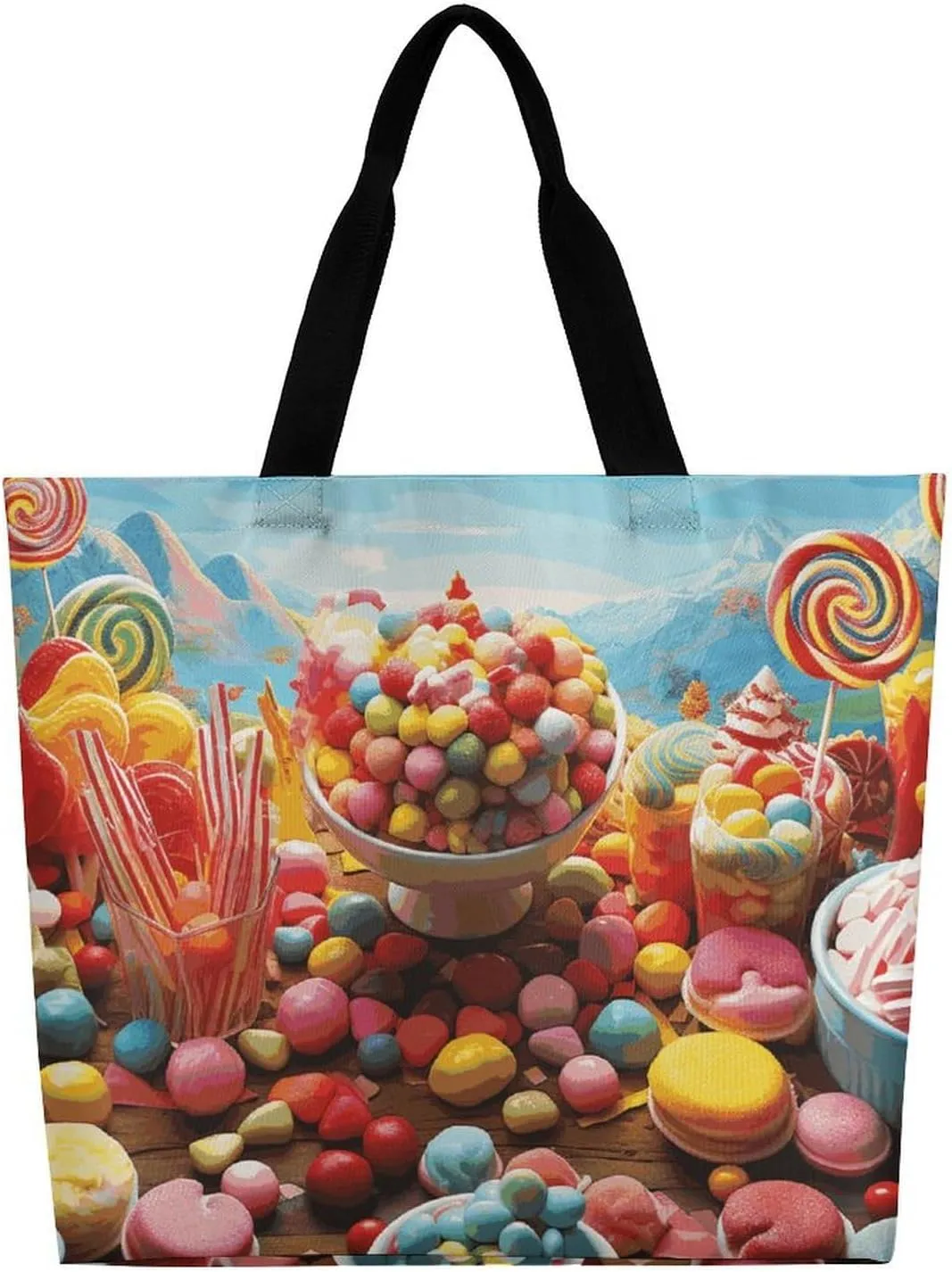 Peach Leafed Flower Tote Bags, Reusable Grocery Bags, Large Shopping Bag, Shoulder Bag for Women