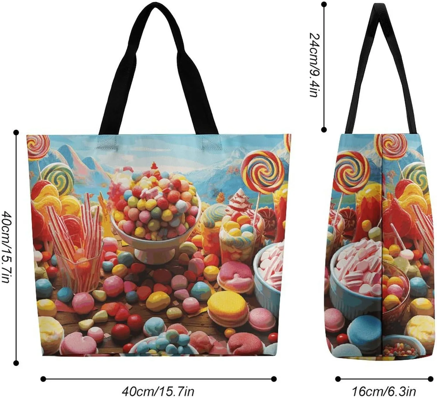 Peach Leafed Flower Tote Bags, Reusable Grocery Bags, Large Shopping Bag, Shoulder Bag for Women