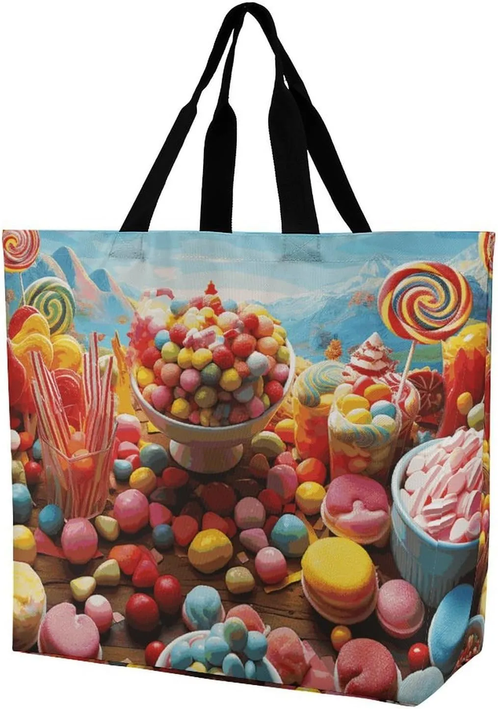Peach Leafed Flower Tote Bags, Reusable Grocery Bags, Large Shopping Bag, Shoulder Bag for Women