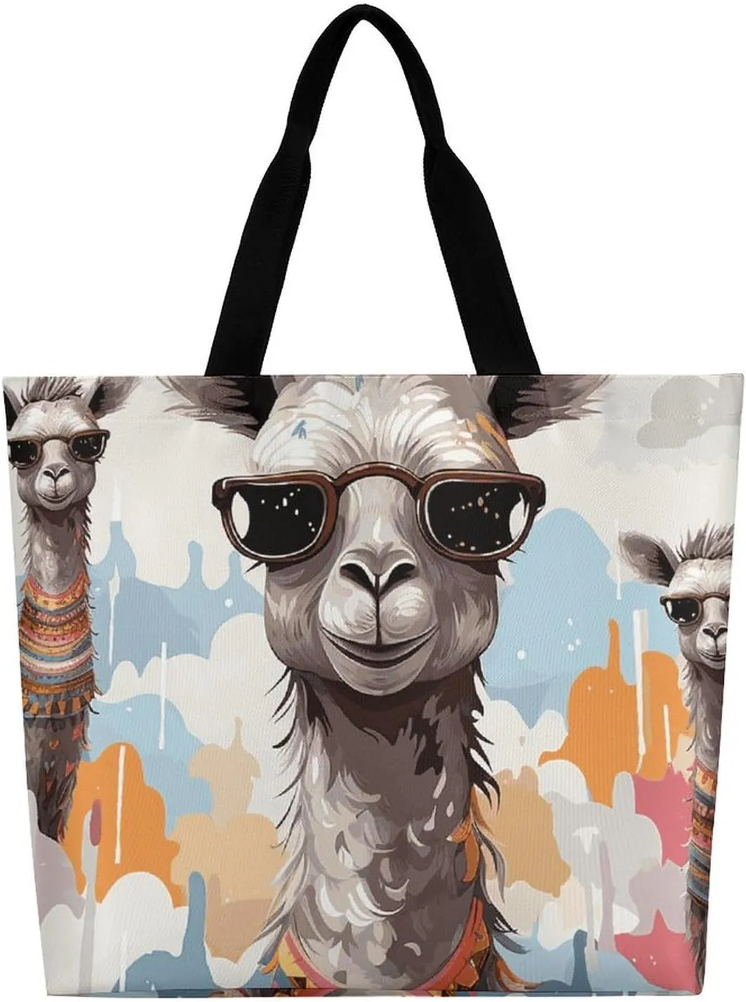 Peach Leafed Flower Tote Bags, Reusable Grocery Bags, Large Shopping Bag, Shoulder Bag for Women