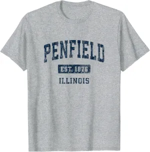 Penfield Illinois IL Vintage Athletic Sports Design T-Shirt