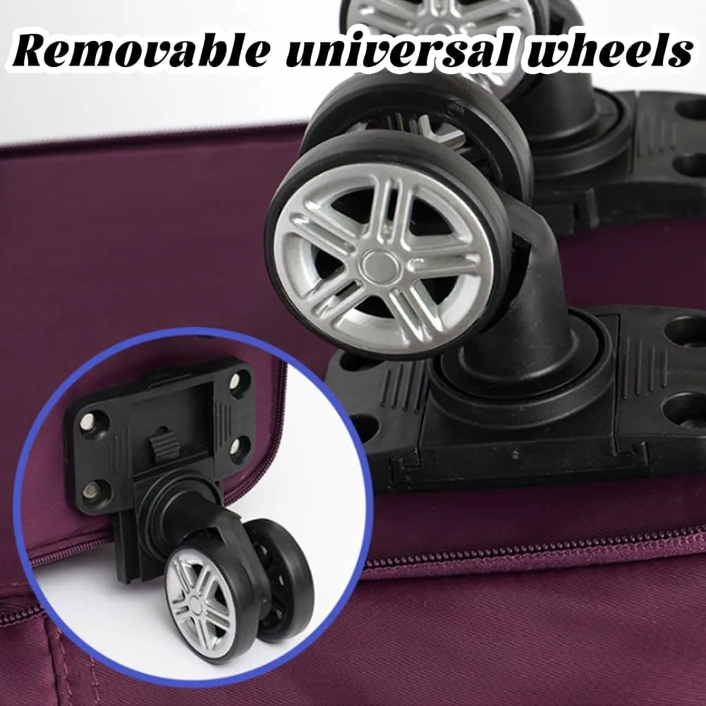 Pepepo Travel Bag with Wheels, 2025 New Large Capacity Travel Bag - Universal Wheel Removable for Travel & Business Trip, Expandable Foldable Rolling Duffle Bags with Wheels for Women & Men (A-Purple)