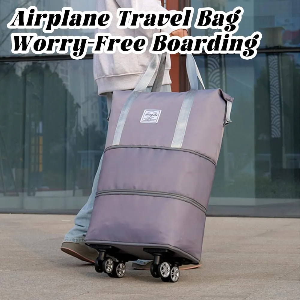 Pepepo Travel Bag with Wheels, 2025 New Large Capacity Travel Bag - Universal Wheel Removable for Travel & Business Trip, Expandable Foldable Rolling Duffle Bags with Wheels for Women & Men (A-Purple)