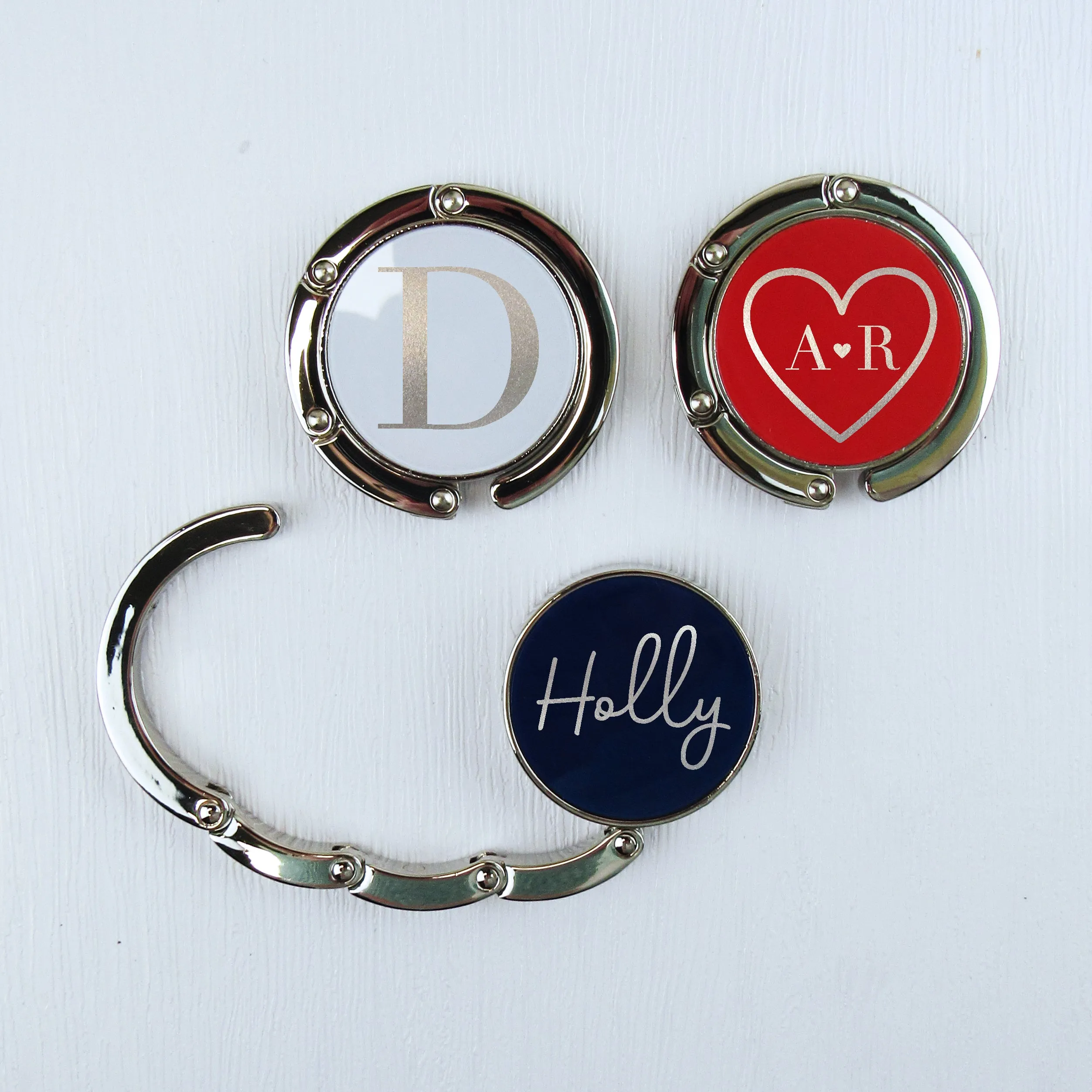 Personalised Folding Handbag Hanger - 4 Designs To Chose From