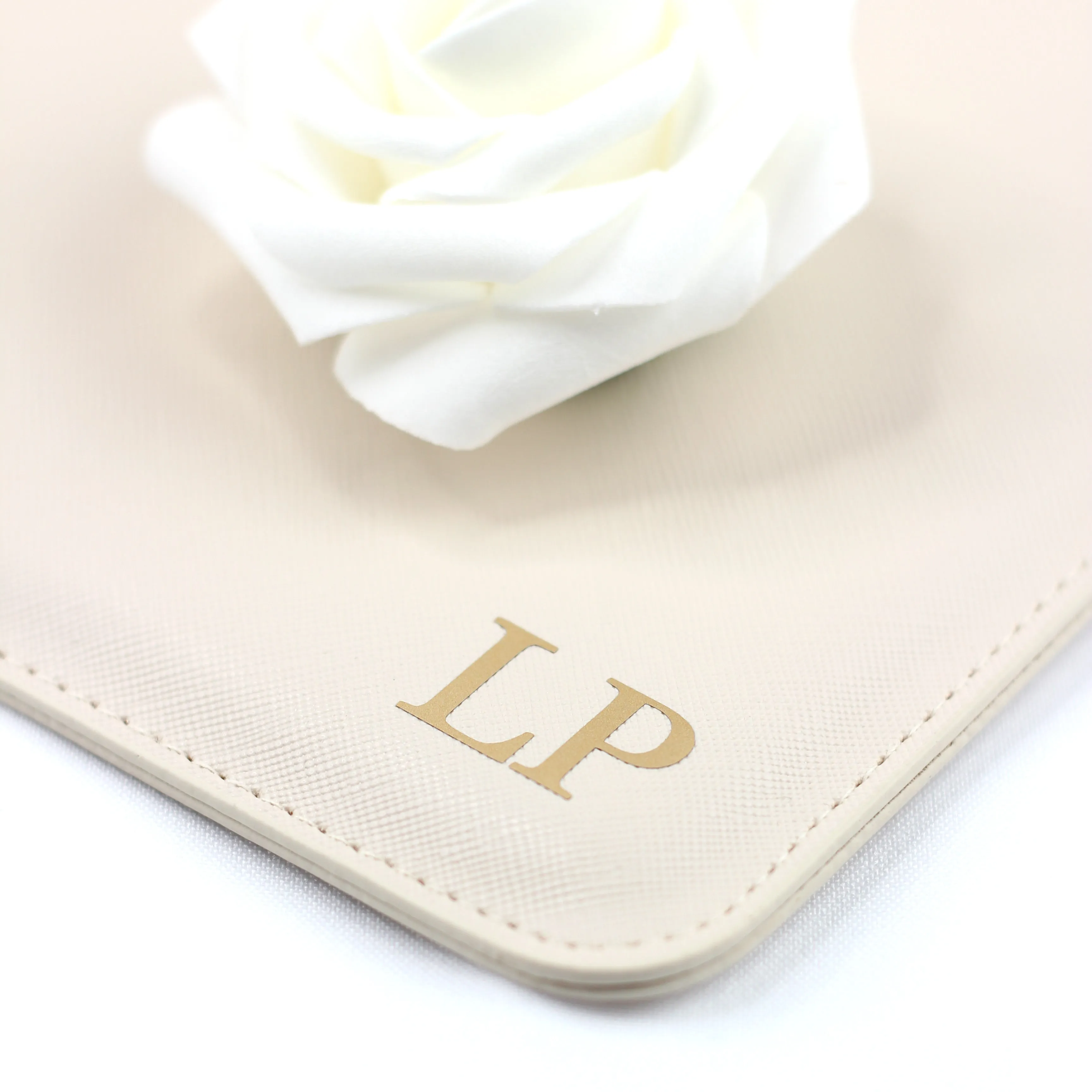Personalised Monogrammed PU Leather Clutch Bag with Wristlet - Any Initials