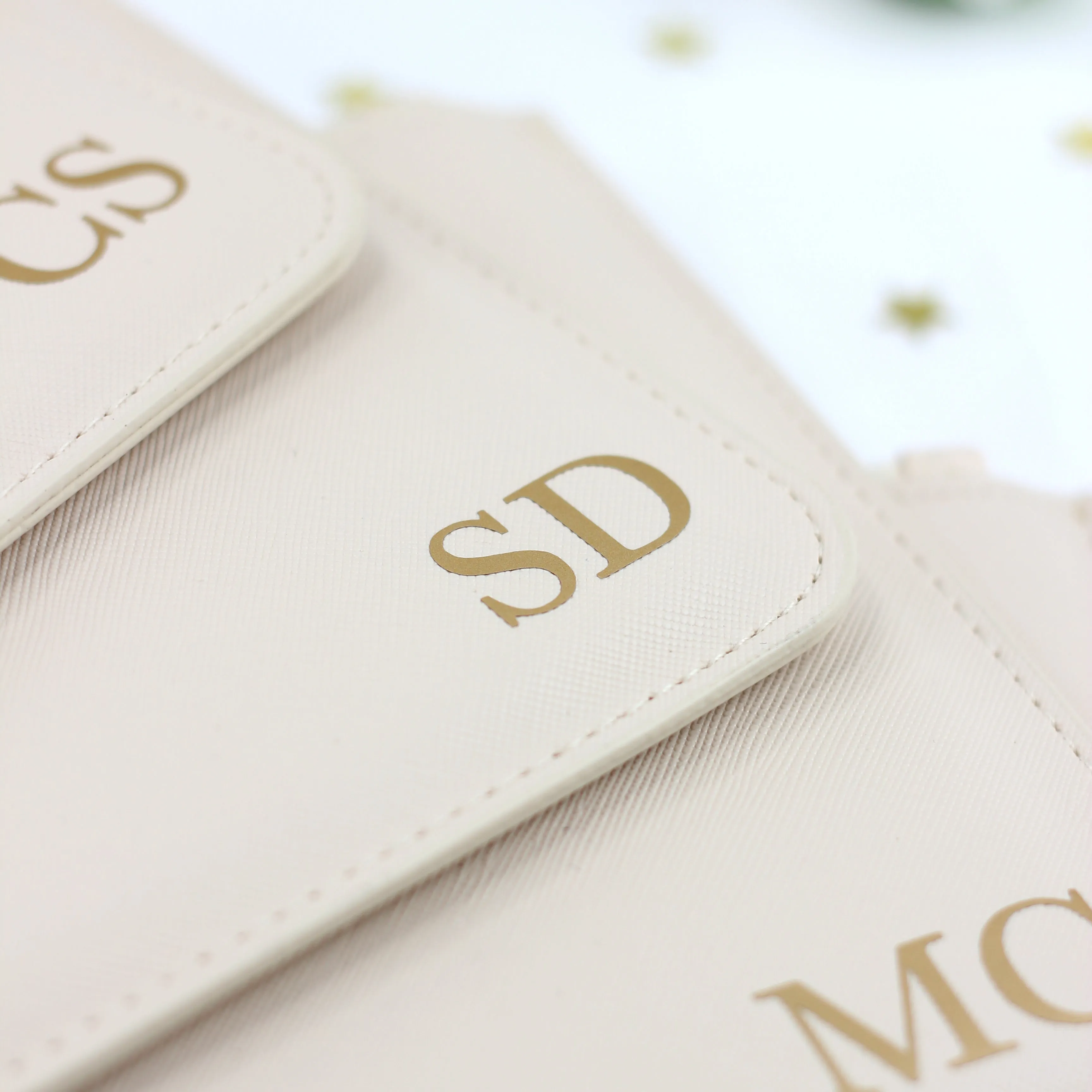 Personalised Monogrammed PU Leather Clutch Bag with Wristlet - Any Initials